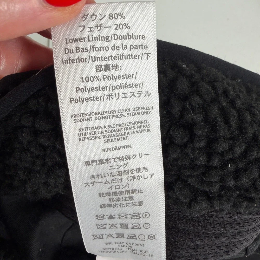 Eddie Bauer S / M Trapper Cap Down Insulated Ear Flap Quilted Hat Black Warm